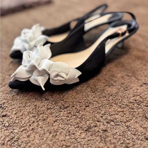 Sophia Webster Shoes - Sophia Webster Black and White Floral Heels